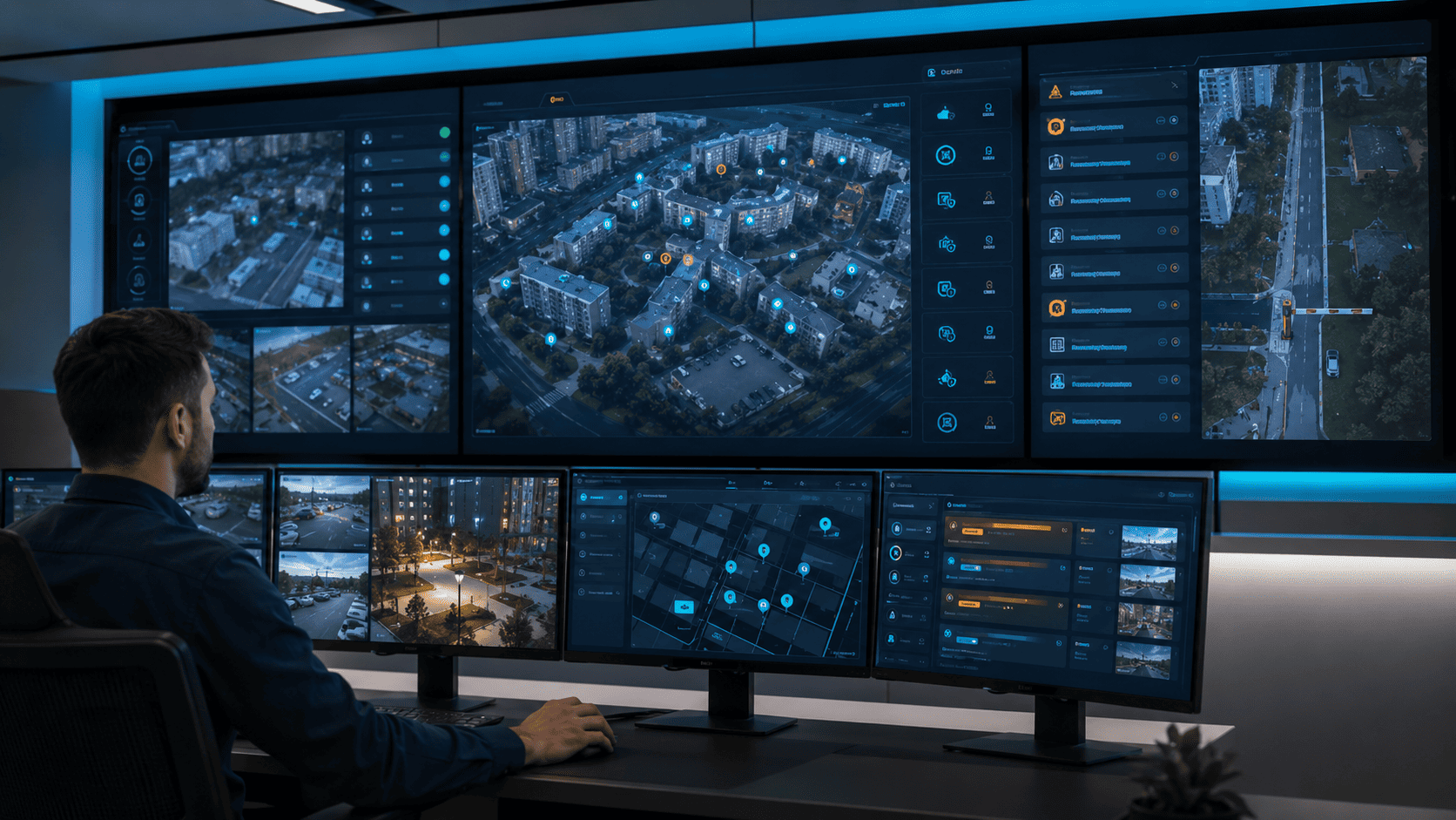Building map, events, contractors, notifications and KPIs