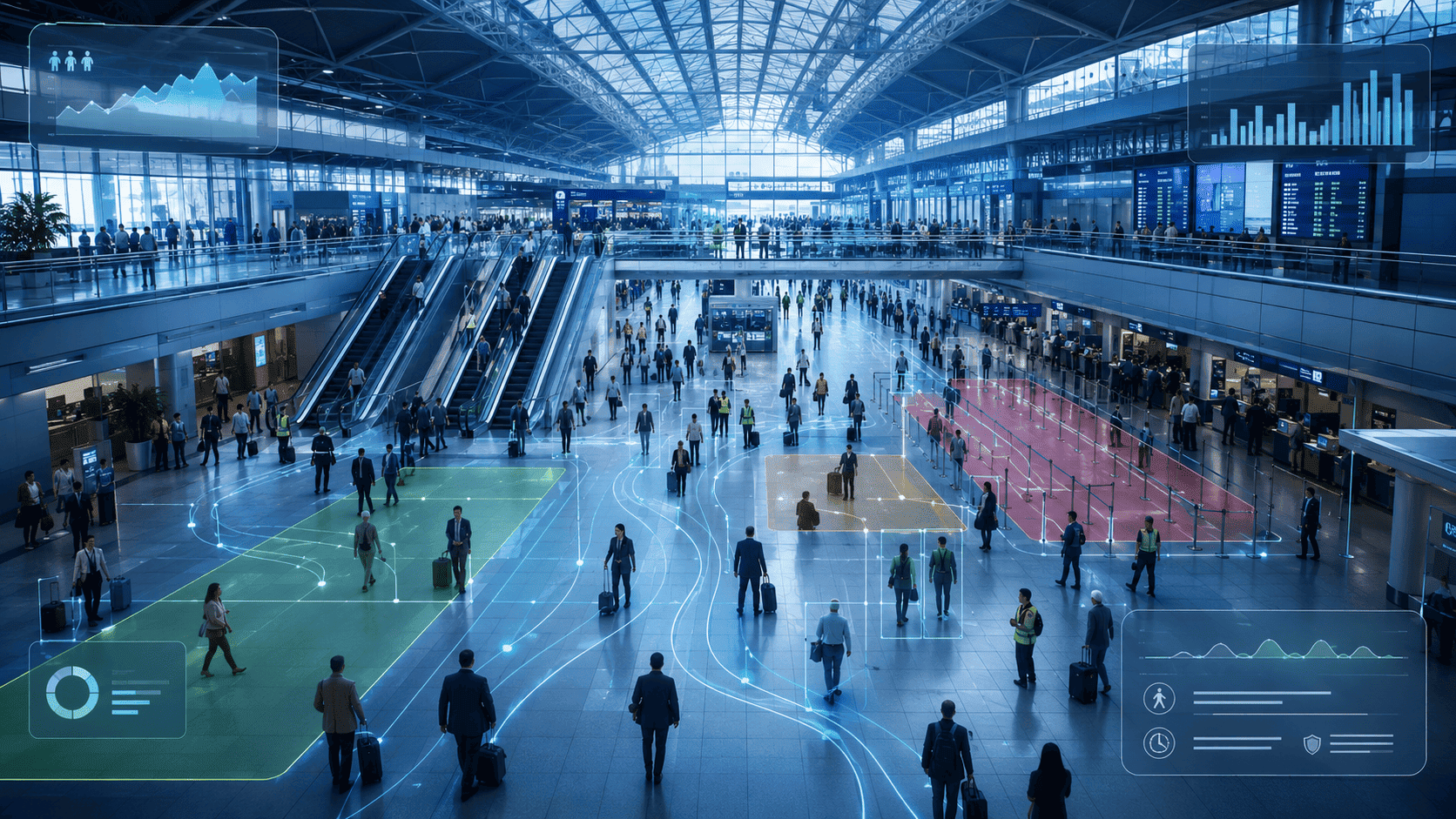 Video analytics for airports and railway stations