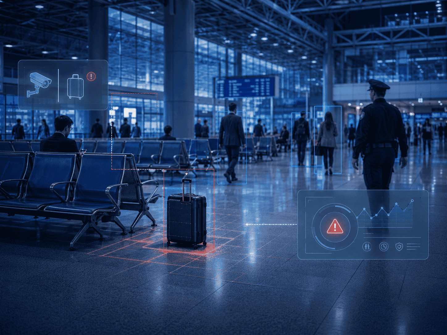 Monitoring left objects in a transport terminal