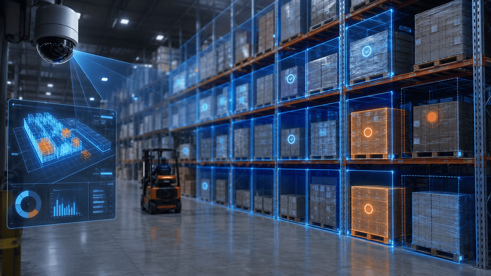 Storage zones and pallets in a warehouse